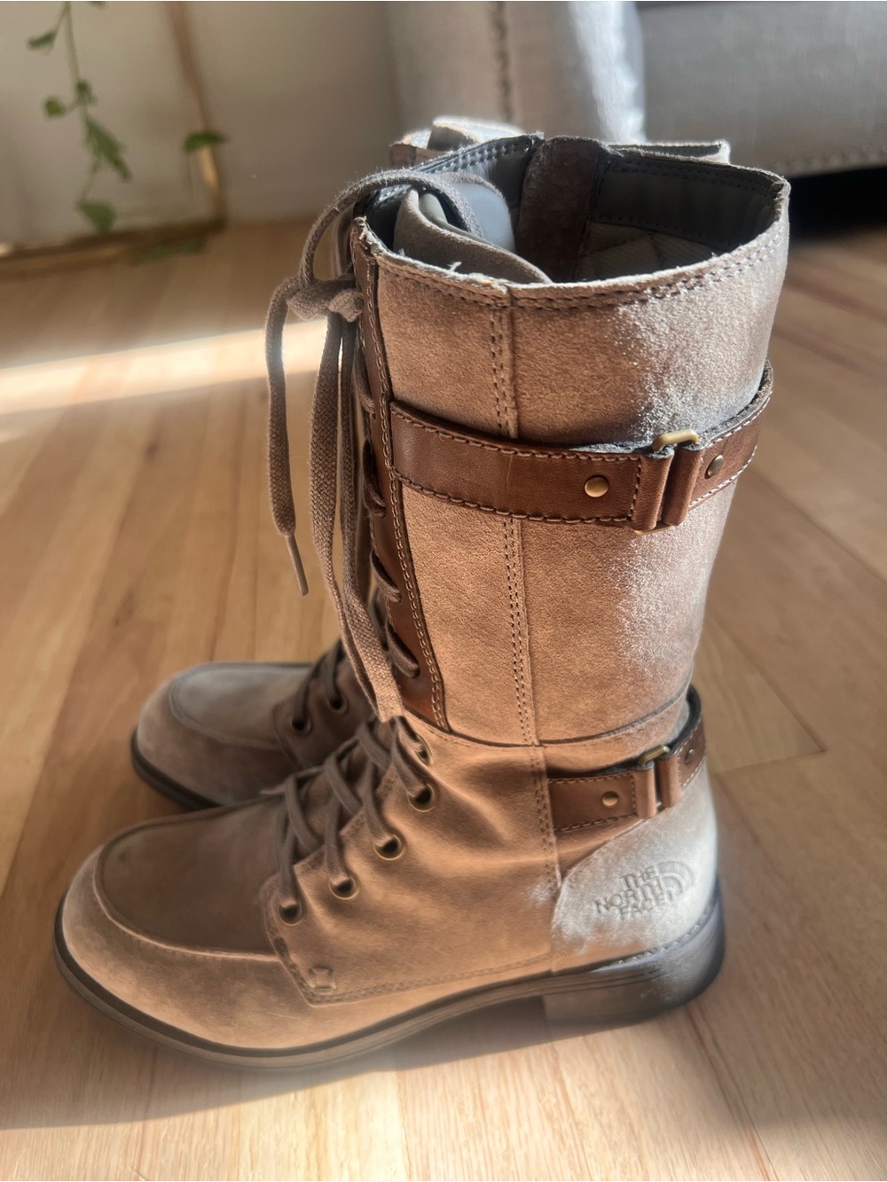 The North Face Taupe/Brown Lace-Up Women's Combat Boots
